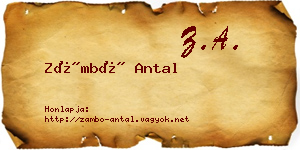 Zámbó Antal névjegykártya